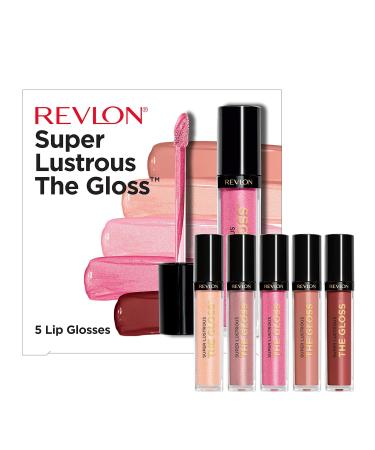 Revlon Super Lustrous Lip Gloss Set - 5 Piece Gift Set with High Shine Cream & Pearl Finishes - Buy Online on SooperMarket.com