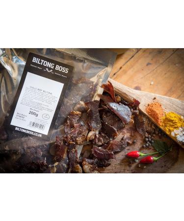 Biltong Boss Chilli Beef: Premium High Protein Snack, Gluten-Free & Keto Friendly 200g - Buy Online on SooperMarket.com