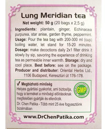 Dr Chen Lung Meridian Tea Natural Traditional Herbal Blend Lung Health Support 20 Teabags - Buy Online on SooperMarket.com