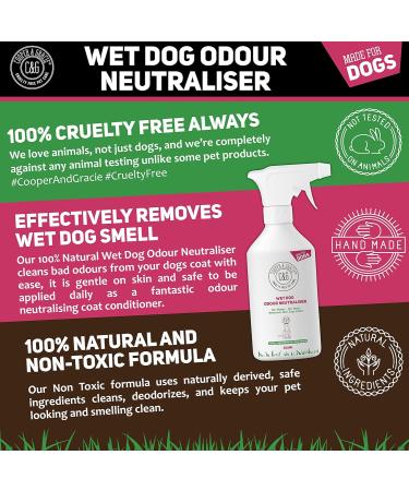 Wet Dog Odour Neutraliser 500ml | Waterless Ourdour Eliminator | Rinse Free Deodoriser Spray | Pleasant Smelling Dog Ingredients |100% Cruelty Free - Buy Online on SooperMarket.com