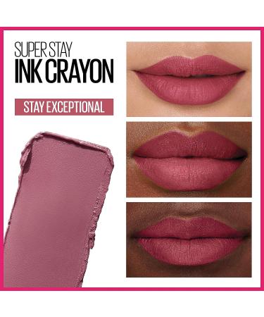 Maybelline Super Stay Ink Crayon Lipstick - Stay Exceptional Purple Beige, 8HR Longwear Matte Lip Crayon - 0.04 oz - Buy Online on SooperMarket.com