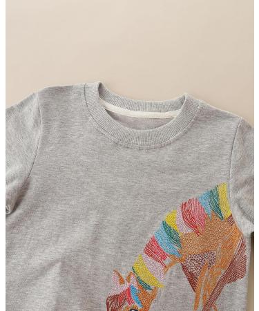 Girls Cotton Sweatshirt for Kids | Long Sleeve Pullover | Age 1-12 Years | Horse Design | 5-6 Years - Buy Online on SooperMarket.com