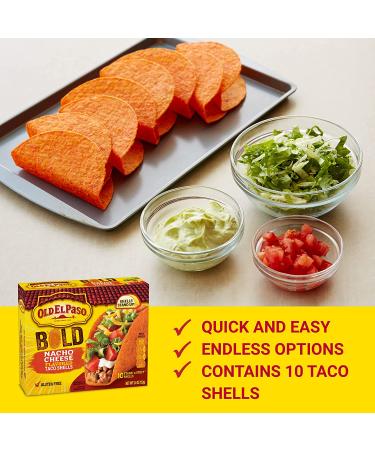 Old El Paso Stand 'N Stuff Bold Nacho Cheese Flavored Taco Shells 10ct, Pack of 6 - Buy Online on SooperMarket.com