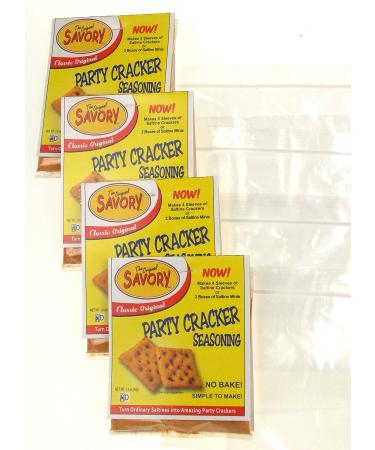 Savory Saltine Seasoning Bundle - 4 Packs Classic Original Flavor + 4 Zip Top Bags (15.5" X 12")