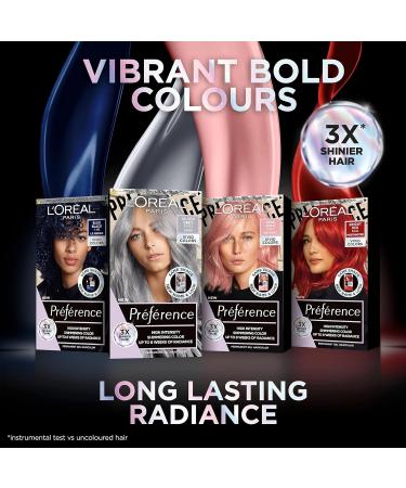 L'Or al Paris Permanent Hair Colour Long-Lasting Shine and Intense Colour For up to 8 Weeks Preference Vivids (Colorista) Blue Black 1.102 x1 pack 1.102 BLUE BLACK ENG - Buy Online on SooperMarket.com