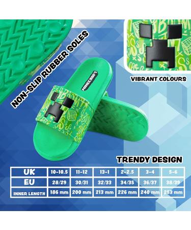 Buy Minecraft Flip-Flops for Kids - Unisex Green Swimming Shoes & Creeper Sandals 34/35 EU - Buy Online on SooperMarket.com