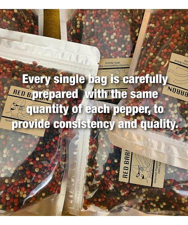Red Baron Organic Gourmet Peppercorn Blend - 100% Natural, Paleo, Keto, Vegan Friendly, Non-GMO, No Artificial Color - 10 oz Rainbow Blend with Black, Pink, and Red Peppercorns - Buy Online on SooperMarket.com