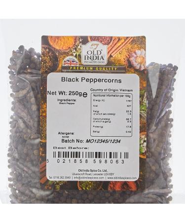 Old India Black Peppercorns 250g - Premium Quality Spice - Pack of 1 - Buy Online on SooperMarket.com