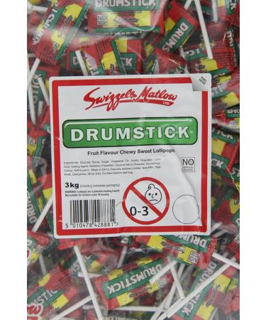 Swizzels Drumstick Lollies 3kg & Original Assorted Fruit Fizzers Bulk Sweets Bag 3 kg + Sweets Bag 3 kg - Buy Online on SooperMarket.com