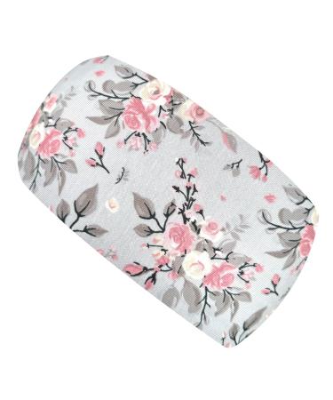 Shop Wollhuhn Eco Baby & Toddler Headband - Comfortable Jersey Cotton Hair Band for Girls & Boys (Roses Gray) - International Shipping Available - Buy Online on SooperMarket.com
