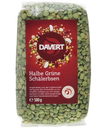Davert Half Peas Pack of 4 (4 x 500 g) - Organic