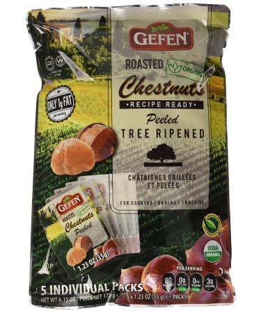 Gefen "Grab N' Go" Whole Roasted Peeled Chestnuts 1.23 oz Bags 5 Count