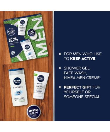 NIVEA MEN Game Ready Gift Set (3 Products) Men's Skincare Gift Set with Shower Gel Face Wash and Moisturising Creme Perfect as Christmas or Birthday Gift - Buy Online on SooperMarket.com