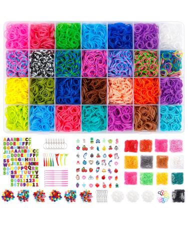 Inscraft 21900+ Loom Bands Refill Kit with Organizer, 20000+ Rubber Bands in 41 Colors, 1000 Clips,280 Beads, 5 Tassels, 5 Crochet Hooks and More, Bracelet Making Set for Girls Boys Christmas Gift