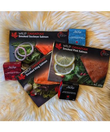 Smoked Salmon Food Gift Pack Featuring Wild Canadian Smoked Salmon with Lobster Crab and Salmon Pate | Food Gift Box
