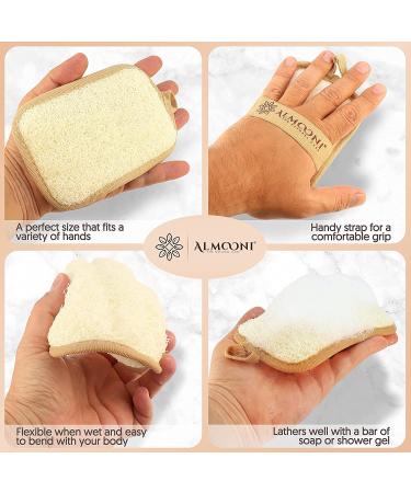Almooni Premium Egyptian Exfoliating Loofah Pad Body Scrubber - Natural Egyptian Shower Sponge - 2 Pack - Buy Online on SooperMarket.com