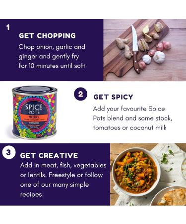 Spice Pots - Madras Curry Powder - 100% Natural Ingredients - Gluten Free & Vegan Curry Powder - Dry Spice Blend (Hot Heat) - 80g Pot (16 Servings) Madras Curry 80G - Buy Online on SooperMarket.com