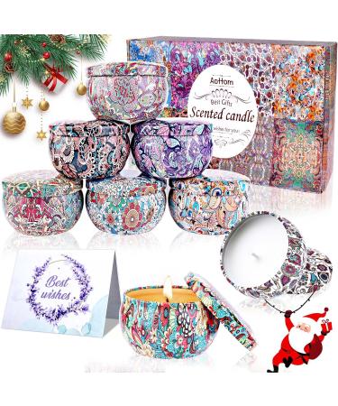 Fragrance Candlestick Set for Women - Aromatherapy Soy Wax Candles with Greeting Card | 160 Hours Burn Time | Perfect Gifts for Birthday Valentine's Day Mother's Day Yoga & More - 8 Colors Available - Buy Online on SooperMarket.com