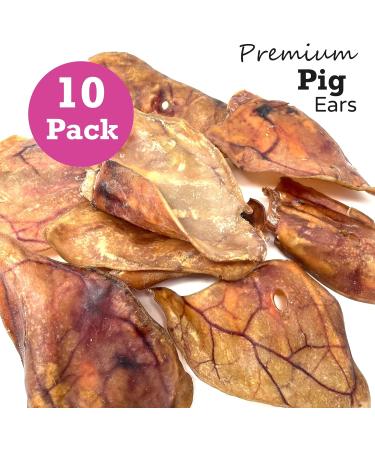 Drool Pet Products 100% Pigs Ears (10 Pack) | Natural Healthy Dog Chews | Raw Dog Treats - Grain, Gluten & Lactose Free - Buy Online on SooperMarket.com