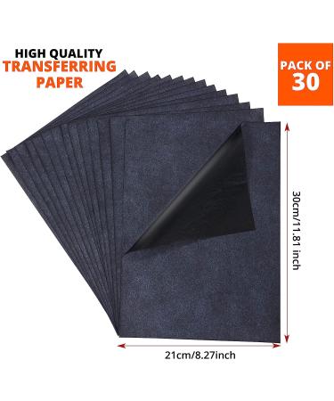 Paperzoid 30-Pack Carbon Paper for Tracing Patterns and Sketches - 8.5x11 Inches (A4 Size) Black - Premium Quality - Buy Online on SooperMarket.com