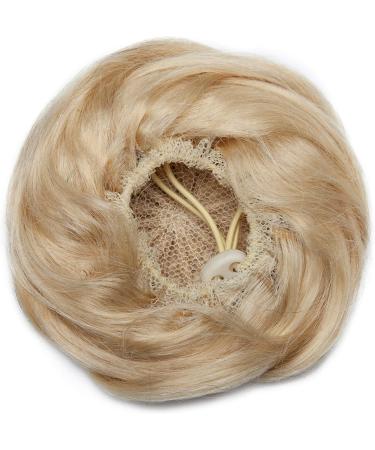 Scrunchies Hair Bun Updo Donut Chignons 100% Remy Clip in Ponytail Extensions Curly Messy Human Hair Bun 613 Bleach Blonde - Buy Online on SooperMarket.com