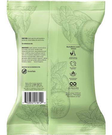 Burt's Bees Sensitive Facial Cleansing Towelettes with Cucumber and Mint - 30 Count | Gentle Face Wipes for Sensitive Skin - Buy Online on SooperMarket.com