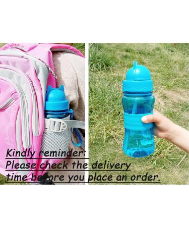 Ecteco 12oz Kids Water Bottle with Straw, Leak Proof BPA-Free Tritan - Blue | Cute, Lightweight, Sturdy | Perfect for School and Outdoor Activities - Buy Online on SooperMarket.com