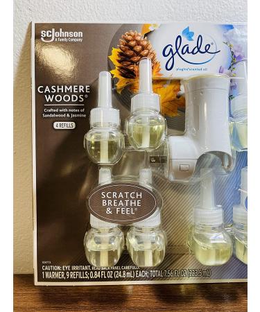 Glade Plugins Cashmere Woods & Clean Linen Scented Oil Refills + Warmer - Pack of 9 - Buy Online on SooperMarket.com