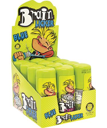 Freekee Brain Licker | 12 tongue rollers | Roll-on with sour liquid candy with fruit flavor | Tray with 12 packs (12 x 60ml)