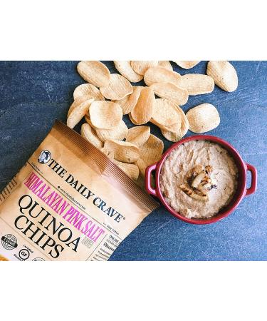 The Daily Crave Himalayan Pink Salt Quinoa Chips 4.25 Oz (Pack of 8) - Gluten-Free & Non-GMO Snack with 4g Protein and 2g Fiber - Buy Online on SooperMarket.com