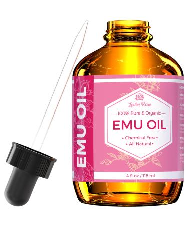 Leven Rose Emu Oil, 100% Pure Natural Hair Strengthener Scar Minimizer Anti Aging Skin Moisturizer 4 oz 4 Fl Oz (Pack of 1)