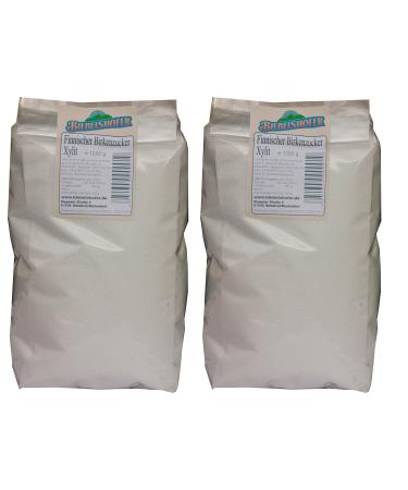 Real Finnish birch sugar (xylitol) made from wood in Finland bottled in Germany. 2 x 1.2 kg