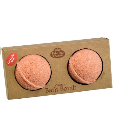 Fabulous Frannie Lavender Rose Natural  Handmade Bath Bomb Set  Pure Essential Oil  Coconut Oil  Witch Hazel  Ultra Plush Spa Fizzies to Moisturize Skin  2pk 2.5oz each
