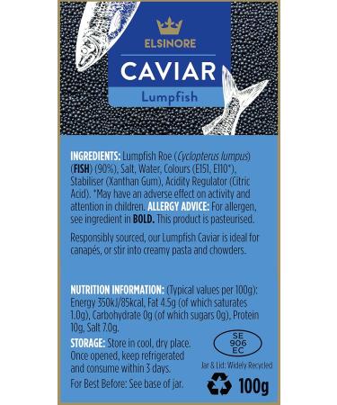 Elsinore Black Lumpfish Caviar 100g - Premium Quality Imported Seafood | International Shipping Available - Buy Online on SooperMarket.com