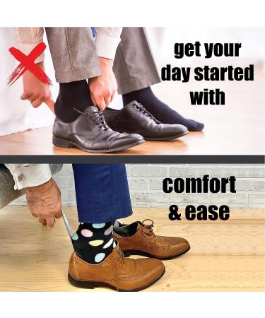 Island Genius Metal Shoe Horn Set of 2 - Stainless Steel Shoe Helper for Seniors, Kids, Men & Women - Long-handled & Travel Size - Ideal for Boots, High Heels, Cleats - Accessories/Tool - Buy Online on SooperMarket.com