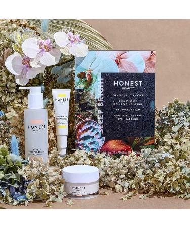Honest Beauty Sleep Bright 3 Step Night Routine Kit | Gentle Gel Cleanser, Resurfacing Serum & Hydrogel | Bonus Spa Headband Included - Buy Online on SooperMarket.com