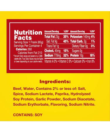 Hebrew National Jumbo Beef Franks 12 oz 4 ct - Premium Kosher Hot Dogs - Buy Online on SooperMarket.com