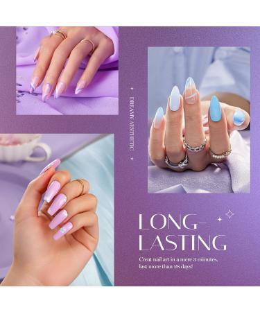 Beetles Gel Nail Polish Set - 6 Glitter Colors - Sky Blue Purple Lavender | Soak Off UV LED Gel Kit for DIY Nail Manicure - Buy Online on SooperMarket.com