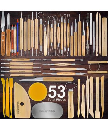 U.S. Art Supply 53-Piece Pottery & Clay Sculpting Tool Set with Hard Plastic Storage Box - Complete Sculpting Kit in Durable Case - Buy Online on SooperMarket.com