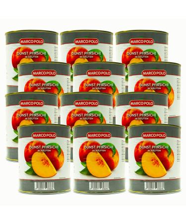Food-united haze peach in halves without added sugar 12 doses 820g ATG 480G without additional flavors natural harvested and without preservatives (12 doses) 480 g (12 pack)