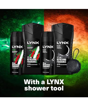 LYNX Africa & Black The Deodorant Gift Set Shower Tool 2x Body Wash & 2x Body Spray perfect for his daily routine 4 piece - Buy Online on SooperMarket.com