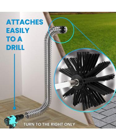 Lint Remover Kit - 30ft Dryer Vent Cleaner with Drill Attachment | Reusable Nylon Brush for Fast Cleaning | NO-Risk 100-Day Warranty - Buy Online on SooperMarket.com