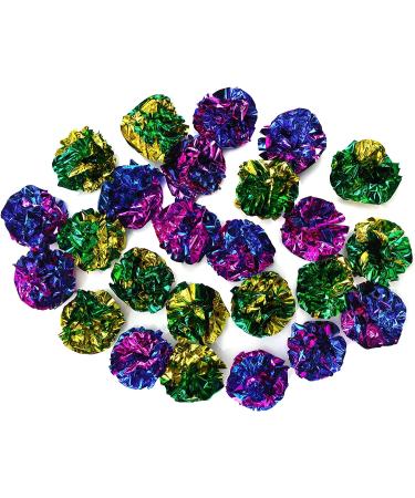 Chiwava 1.6'' Mylar Balls Cat Toy - 45PCS Assorted Color Lightweight Crinkle Ball for Kittens - Buy Online on SooperMarket.com