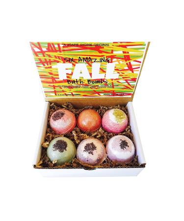 Autumn Bliss: 6-Piece Fall Bath Bomb Set by Soapie Shoppe | Hydrating & Moisturizing | Hand-Crafted with Natural Ingredients - Buy Online on SooperMarket.com
