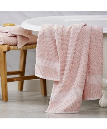 Trinity Collection 100% Cotton Towel Set - 6 Piece Light Pink | Soft & Absorbent Bath Towels, Hand Towels, Washcloths - Buy Online on SooperMarket.com
