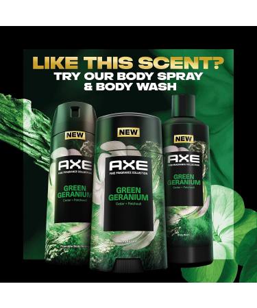 AXE Fine Fragrance Collection Aluminum No Deodorant Stick for Men Green Geranium 4 Count with 48H Odor Protection and All-Day Freshness Infused with Geranium Cedar & Patchouli Essential Oils 2.6 oz - Buy Online on SooperMarket.com