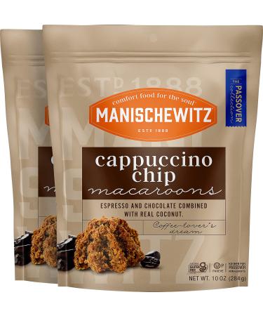 Manishewitz Cappucino Chip Macaroons 10oz (2 Pack) | Resealable Bag Dairy Free Gluten Free Kosher (including Passover)