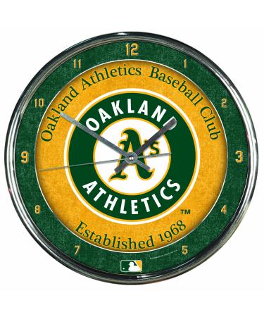 MLB Oakland Athletics Chrome Wall Clock 12" x 12"
