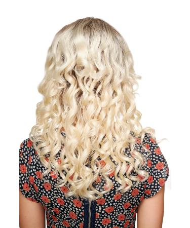 WIG ME UP - Lady's Sexy Ombre Brown Wig with Platinum Tips Curls & Bangs - 55 cm | Shop Now for International Shipping! - Buy Online on SooperMarket.com