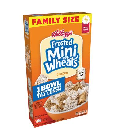 Kellogg's Breakfast Cereal, Frosted Mini-Wheats, Original, Low Fat, Excellent Source of Fiber, Family Size, 24 oz Box